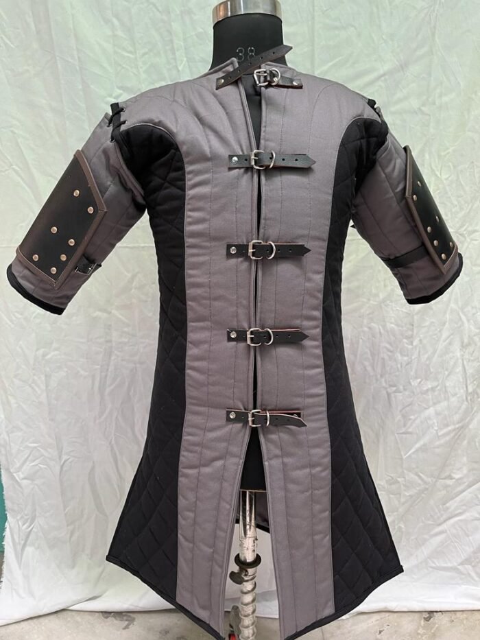 Medieval Gambeson With Leather Arm